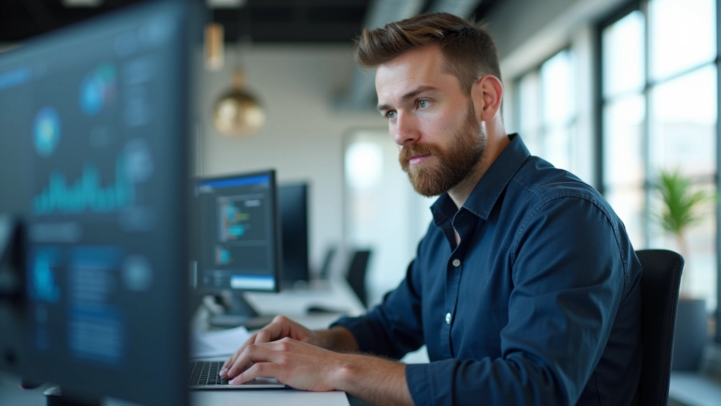 Data scientist working with parameter optimization for DBSCAN epsilon and MinPts values on analytical workstation