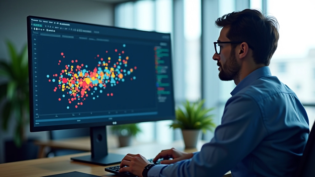 Data scientist analyzing K-means clustering results for fund categorization